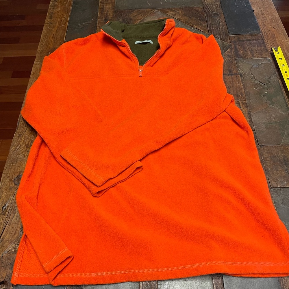 Marsh Landing Orange Fleece 1/4 Zip Pullover